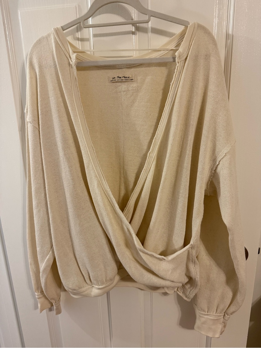 We The Free Cream Draped V-Neck Pullover